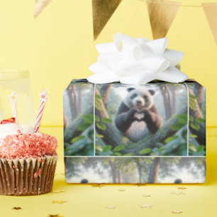 Panda Bärenpaare in Herzform Geschenkpapier