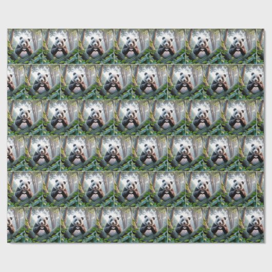 Panda Bärenpaare in Herzform Geschenkpapier (Flach)