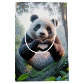 Panda Bärenpaare in Herzform Mittlere Geschenktüte (Vorderseite)