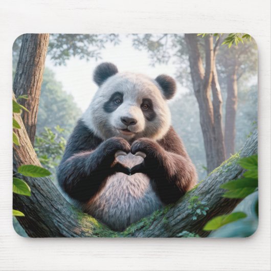Panda Bärenpaare in Herzform Mousepad (Vorne)