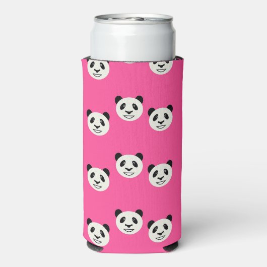 Panda-Bärenschilder in rosa Selters Dosenkühler (Seltzer Rückseite)