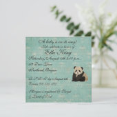 Panda-Bärn-Baby-Einladung Einladung (Stehend Vorderseite)