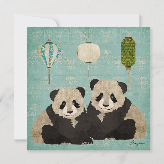 Panda-Bärn-Baby-Einladung Einladung (Rückseite)