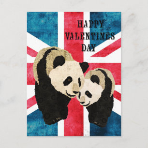 Panda-Bärn-britische Valentinstag-Postkarte Feiertagspostkarte