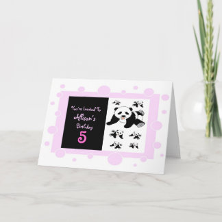 Panda-Bärn-Geburtstags-Einladung Einladung