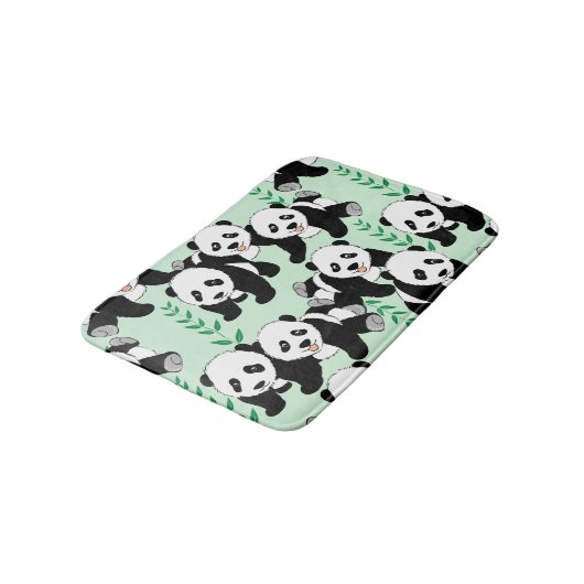 Panda-Bärn-Grafik-Muster Badematte (Schrägansicht)