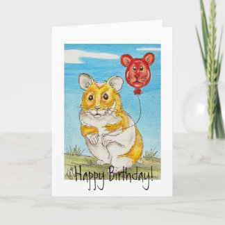 Panda-Bärn-Hamster mit rotem Ballon Karte