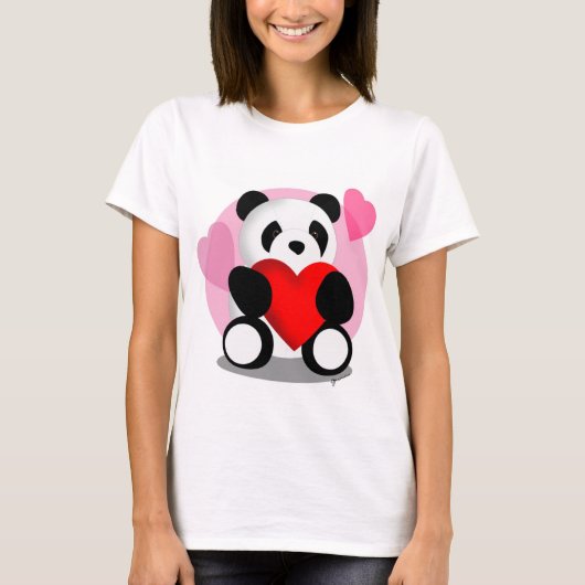 Panda-Bärn-Herz-Shirt T-Shirt (Vorderseite)