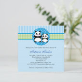 Panda-Bärn-Jungen-Babyparty-Einladung Einladung (Stehend Vorderseite)