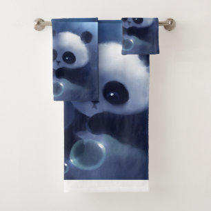 Panda-Bärn-Kunst-Badezimmer-Tuch-Set Badhandtuch Set