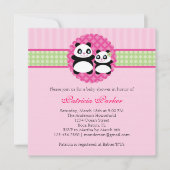 Panda-Bärn-Mädchen-Babyparty-Einladung Einladung (Vorderseite)