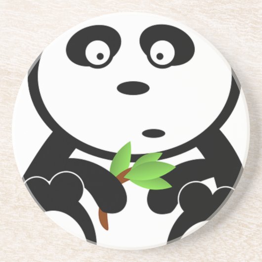 Panda-Bärn-Schwarz-weiße Schicksals-Geschenke Sandstein Untersetzer (Vorne)