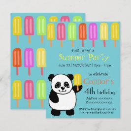 Panda-Bärn-Sommer-Party mit Popsicles Einladung