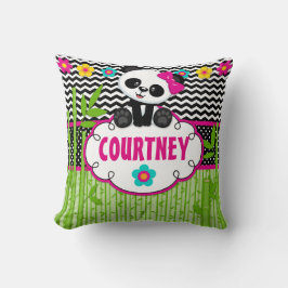 Panda-Bärn-Tiermonogramm-Wurfs-Kissen Kissen