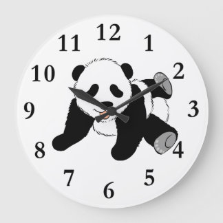 PANDA-BÄRN-UHR GROßE WANDUHR