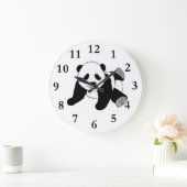 PANDA-BÄRN-UHR GROßE WANDUHR (Zuhause)