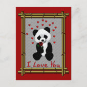 Panda-Bärn-Valentinsgruß Feiertagspostkarte (Vorderseite)