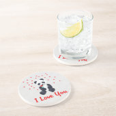 Panda-Bärn-Valentinsgruß Getränkeuntersetzer (Seite)