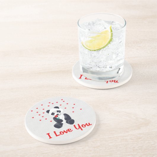Panda-Bärn-Valentinsgruß Getränkeuntersetzer (Seite)