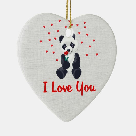 Panda-Bärn-Valentinsgruß Keramikornament (Rechts)
