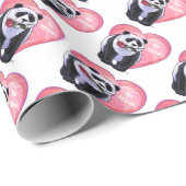 Panda-Bärn-Valentinstag Geschenkpapier (Rolleneckpunkt)