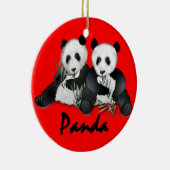 Panda-Bärn-Weihnachtsverzierung Keramik Ornament (Rechts)