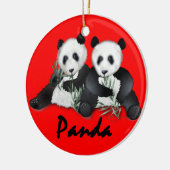 Panda-Bärn-Weihnachtsverzierung Keramik Ornament (Links)