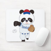 Panda Baseball-Spieler, der einen Baseball pittert Mousepad (Mit Mouse)