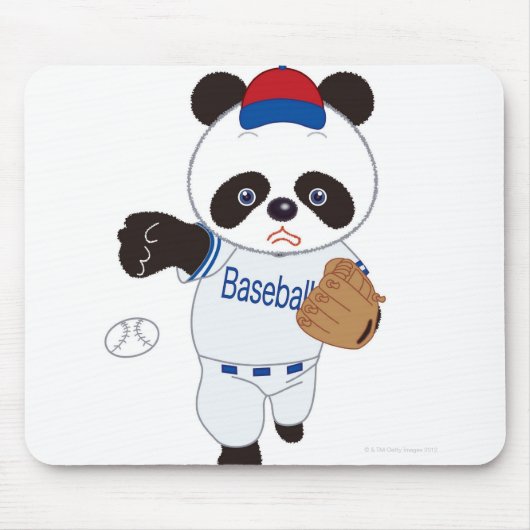 Panda Baseball-Spieler, der einen Baseball pittert Mousepad (Vorne)