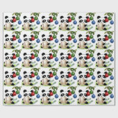Panda Baseball Weihnachten Geschenkpapier (Flach)