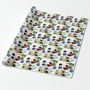Panda Baseball Weihnachten Geschenkpapier