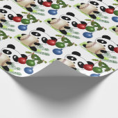Panda Baseball Weihnachten Geschenkpapier (Ecke)