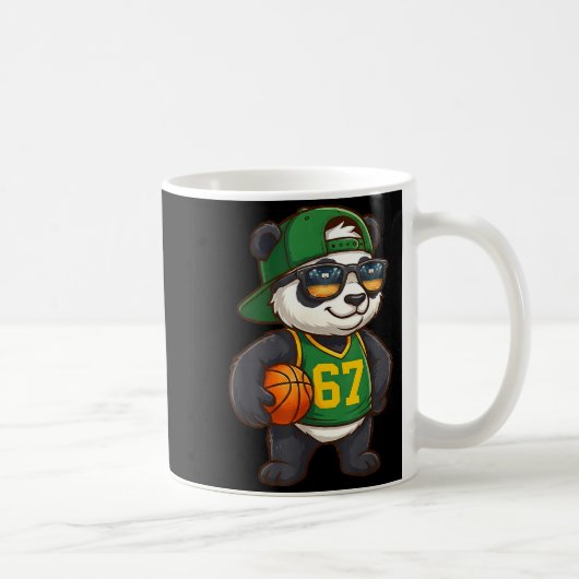 Panda Basketball 67 Gen Alpha Slang Srts Men Boys Kaffeetasse (Rechts)