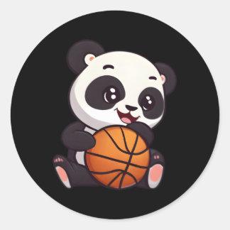Panda Basketball Basketball Basketball Runder Aufkleber