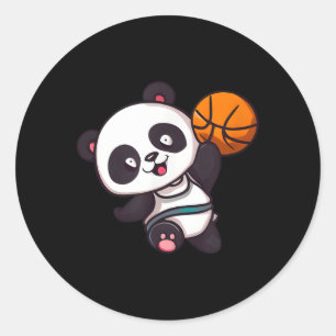 Panda Basketball Basketball Basketball Runder Aufkleber