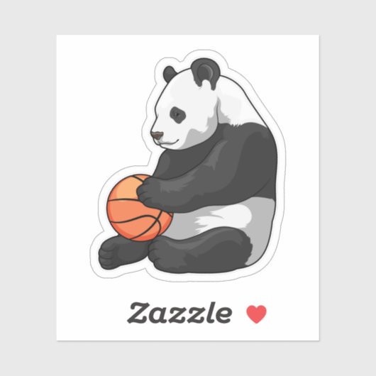 Panda Basketball-Spieler Basketball Aufkleber (Blatt)
