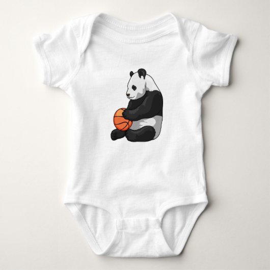 Panda Basketball-Spieler Basketball Baby Strampler (Vorderseite)