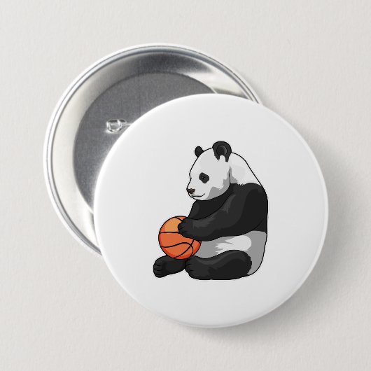 Panda Basketball-Spieler Basketball Button (Vorne & Hinten)
