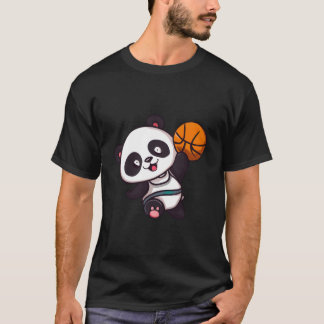 Panda Basketballspieler Basketballer T-Shirt