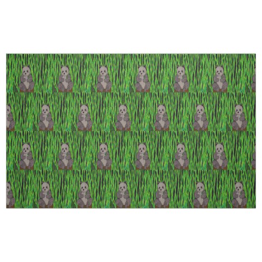 Panda - Baumwoll-Twill-Stoff Stoff (Fat Quarter (45,7 x 55,9 cm))