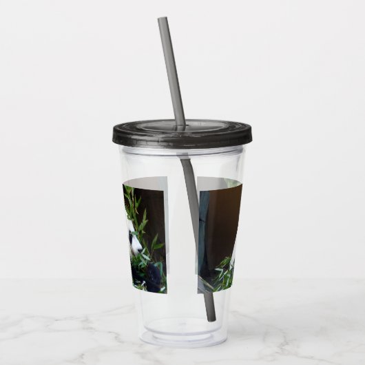 Panda Bear Acrylic Cup mit Litze und Strohhalm Acryltrinkbecher (Links)