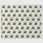 Panda Bear and Bamboo Watercolor Geschenkpapier (Flach)