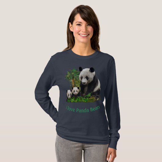 Panda Bear and cubs Bekleidung T - Shirt (Vorne ganz)