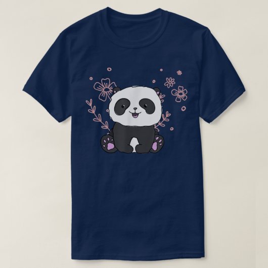 Panda Bear and Japanese Sakura Cherry Blossom T-Sh T-Shirt (Design vorne)