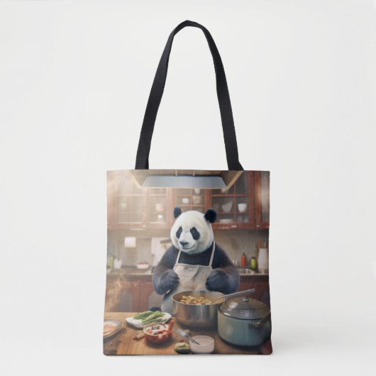 Panda Bear Animal Fun Kochen Küche glückliche Zeit Tasche (Vorderseite)