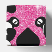 Panda Bear Animal Lover Black Hearts Pink Glitzer Geschenkschachtel (Oben)