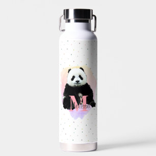 Panda Bear Animal Monogram Child Kid's Pink Trinkflasche