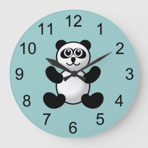 Panda Bear Animal Wall Clock Große Wanduhr