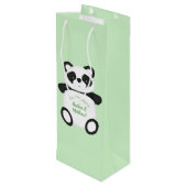 Panda Bear Baby Dusche Geschenktüte Für Weinflaschen (Rückseite Schrägansicht)
