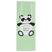 Panda Bear Baby Dusche Geschenktüte Für Weinflaschen (Vorderseite)
